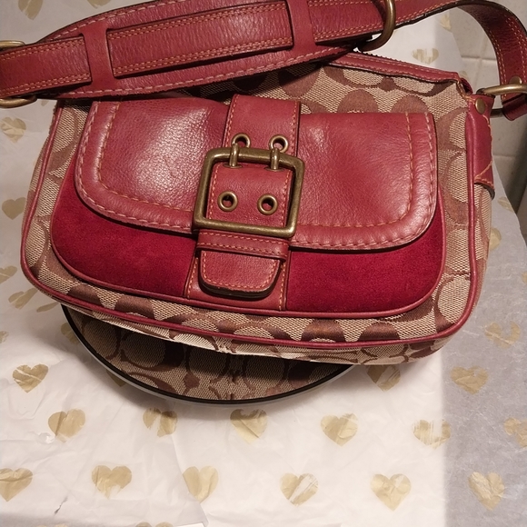 Vintage Coach Legacy Signature Leather and Suede Handbag - Picture 12 of 17